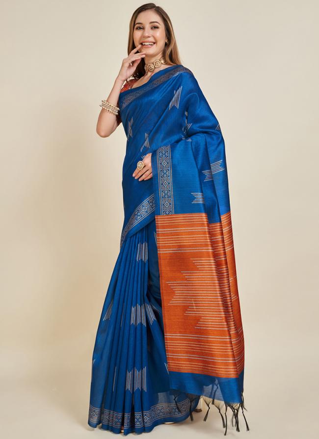 Soft Silk Blue Traditional Wear Weaving Saree